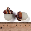 CHGCRAFT 4Pcs Acorn Box Synthetic Luminous Stone Pendants WOOD-CA0001-66-4