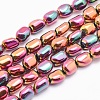 Electroplate Non-magnetic Synthetic Hematite Beads Strands G-L488-A-02-1