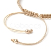 Brass & Natural Pearl Braided Bead Bracelets BJEW-JB09721-01-4