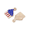 American Flag Style Alloy Enamel Pendants ENAM-K067-29-4