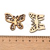 50Pcs Hollow Unfinished Wood Butterfly Shaped Cutouts Ornament WOCR-PW0003-07-3