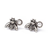 Gemstone Bee Stud Earrings EJEW-C016-01-3