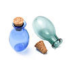 10Pcs 5 Colors Oval Glass Cork Bottles Ornament DJEW-FS0001-01-3