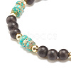 2Pcs 2 Style Natural Ebony Wood & Imperial Jasper Beaded Stretch Bracelets Set BJEW-JB07824-7