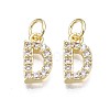 Brass Micro Pave Clear Cubic Zirconia Charms KK-N241-001-NR-4