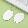 201 Stainless Steel Oval Stamping Blank Tag Pendants STAS-R064-03-5