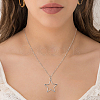 FIBLOOM 12Pcs 12 Style Heart & Cross & Butterfly & Bat Alloy Enamel Pendant Necklaces Set with Rhinestone NJEW-FI0001-03-4