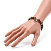 Reiki Natural Ruby & Wenge Wood Beads Stretch Bracelet BJEW-JB06896-03-3