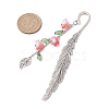 4Pcs 4 Colors Alloy Feather Bookmarks AJEW-TA00024-4