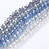 Electroplate Transparent Glass Beads Strands EGLA-A034-T6mm-Y-1