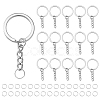 50Pcs Iron Split Key Rings IFIN-YW0003-42-1