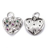 Brass Micro Pave Colorful Cubic Zirconia Charms KK-P192-06-3