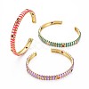 Stripe Enamel Cuff Bangle BJEW-S141-013-2