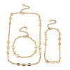 Brass Rolo Chains & Coffee Bean Chain Necklaces SJEW-JS01178-1