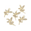 Brass Micro Pave Cubic Zirconia Pendants KK-E068-VB147-4