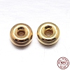 Real 18K Gold Plated Flat Round 925 Sterling Silver Spacer Beads STER-M101-10-6mm-1