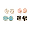 Flower Enamel Stud Earrings for Women EJEW-I684-07G-RS-1