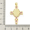 Rack Plating Brass Pave Cubic Zirconia Pendants KK-U029-01G-02-3