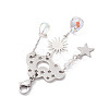 304 Stainless Steel Cloud & Star & Sun Hanging Ornaments HJEW-TA00180-4