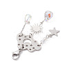 304 Stainless Steel Cloud & Star & Sun Hanging Ornaments HJEW-TA00180-4