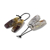 2Pcs Natural Mexican Agate Pendants G-B105-01F-2