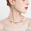 Natural Pearl & Glass Seed Beaded Necklace & Bracelet & Dangle Earrings SJEW-SW00008-6