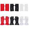 AHADERMAKER 6 Pairs 6 Style Flower Pattern Lace Gloves AJEW-GA0006-10-1
