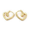 Rack Plating Brass Heart Hoop Earrings for Women EJEW-F302-01G-2