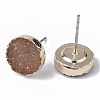 Electroplate Druzy Resin Stud Earrings RESI-S383-029-2