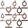 SUPERFINDINGS 10 Sets 5 Styles Brass Toggle Clasps KK-FH0004-14-1