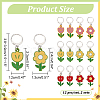 Alloy Enamel Flower Pendant Locking Stitch Markers HJEW-PH01869-2