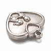Valentine's Day 304 Stainless Steel Pendant Cabochon Settings for Enamel STAS-H126-32AS-2