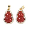 Brass Micro Pave Cubic Zirconia Pendants KK-U043-35G-01-1