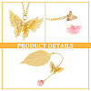  Glass Ball & 3D Brass Butterfly Pendant Bookmarks AJEW-NB0005-11-5