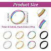 ARRICRAFT 8Pcs 4 Colors 304 Stainless Steel Simple Plain Band Finger Ring for Women RJEW-AR0002-01-2