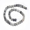 Frosted Round Natural Green Rutilated Quartz Beads Strands X-G-E309-8mm-01-2