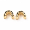 Rack Plating Brass Cubic Zirconia Connector Charms KK-B051-07G-2