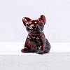 Natural Mahogany Obsidian Dog Figurine Display Decorations G-PW0007-017C-1