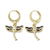 Dragonfly Real 18K Gold Plated Brass Dangle Leverback Earrings EJEW-L268-011G-01-1