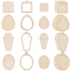 PandaHall Elite 16 Sets 4 Style Unfinished Wood Pendant & Cutout Set WOOD-PH0009-51-1