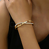 Elegant Roman Numerals Alloy Rhinestone Bangles for Women JD7055-1