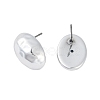 Oval CCB Plastic Stud Earrings for Women EJEW-Q382-01P-2