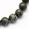 Natural Serpentine/Green Lace Stone Round Beads Strands G-S167-8mm-1