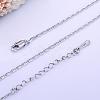 Platinum Plated Tin Alloy Bar Link Chain Fine Necklaces NJEW-BB10193-18-2