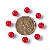 Opaque Red Round Acrylic Spacer Beads X-PAB703Y-9-3
