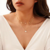 Flower Natural Freshwater Pearl Pendant Necklaces NJEW-G153-04G-2