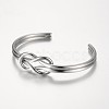 Sweet Knot Design 304 Stainless Steel Cuff Bangles BJEW-K105-06P-2