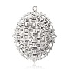 Oval Antique Silver Plated Alloy Women Photo Glass Big Pendants PALLOY-J550-03AS-2