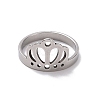 Non-Tarnish 201 Stainless Steel Crown Finger Ring RJEW-J051-49P-2