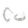 Sparkling Half Hoop Cubic Zirconia Earrings EJEW-C002-01P-RS-2